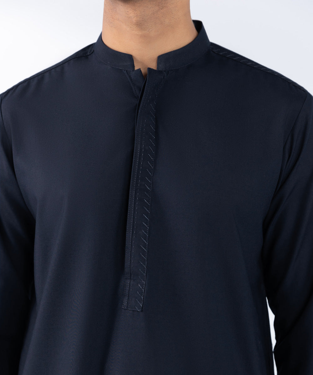 Men's Stitched Navy Wash & Wear Kurta Shalwar