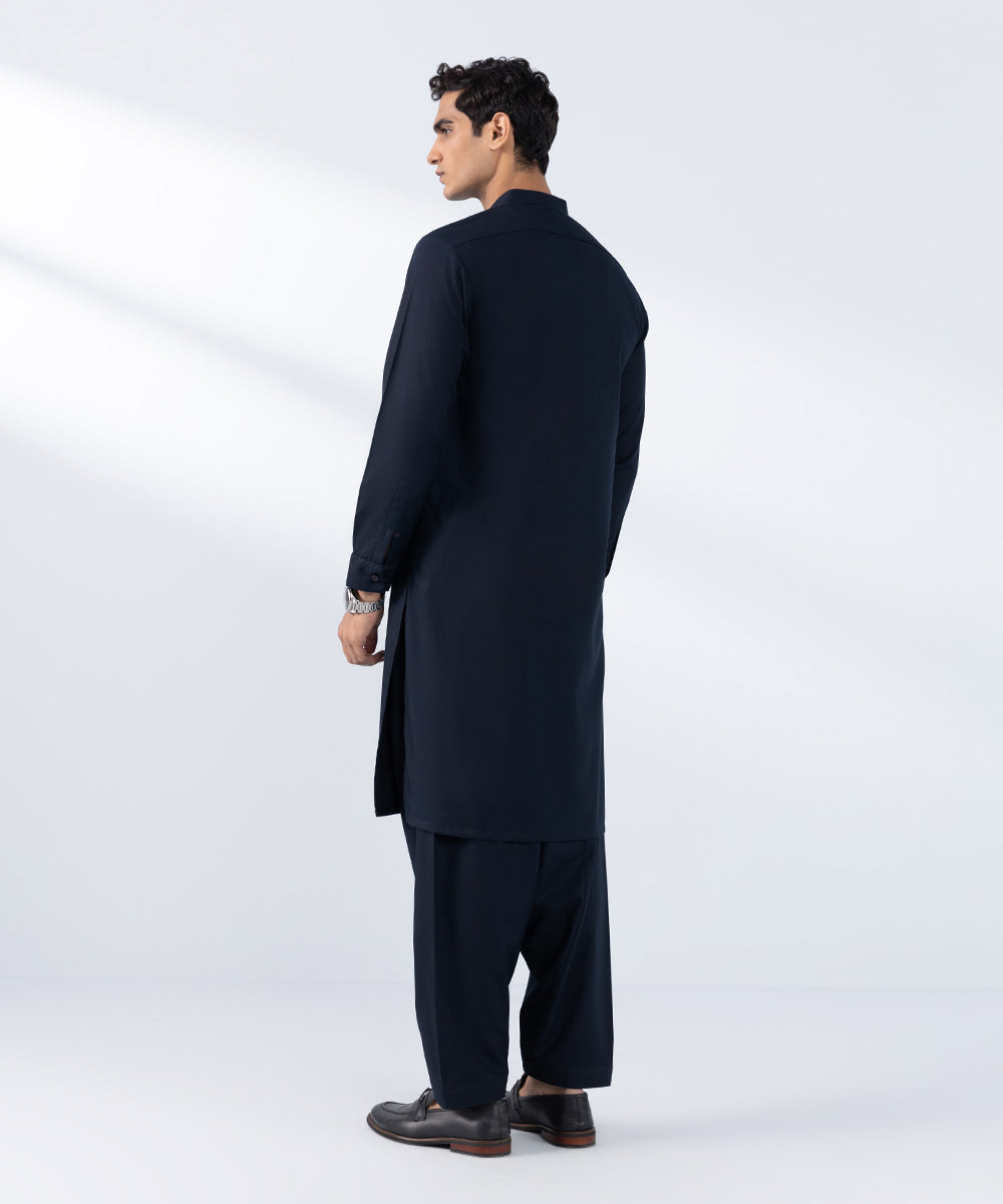 Men's Stitched Navy Wash & Wear Kurta Shalwar