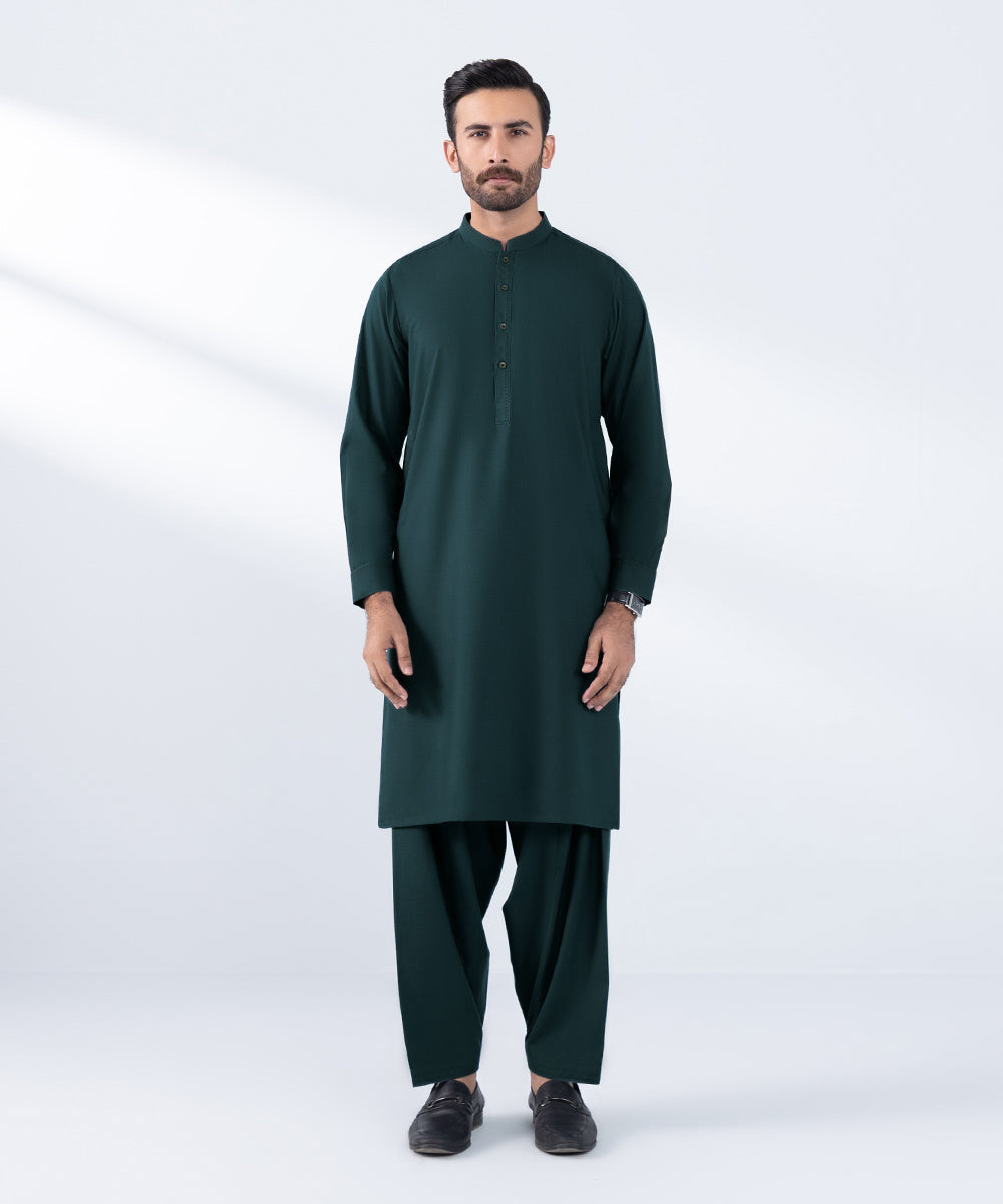 Men's Stitched Teal Wash & Wear Kurta Shalwar