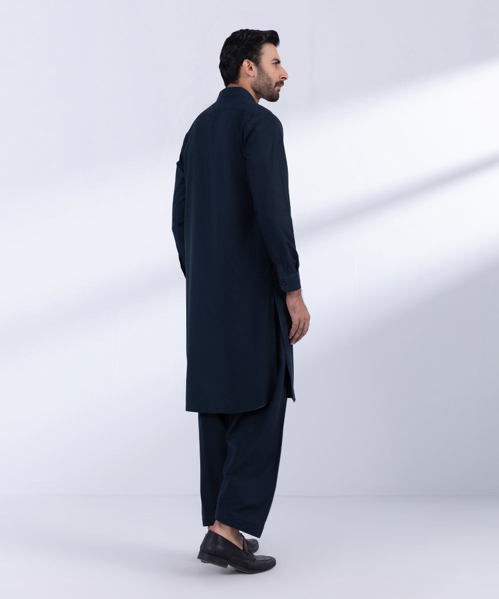 Men's Stitched Navy Wash & Wear Kurta Shalwar