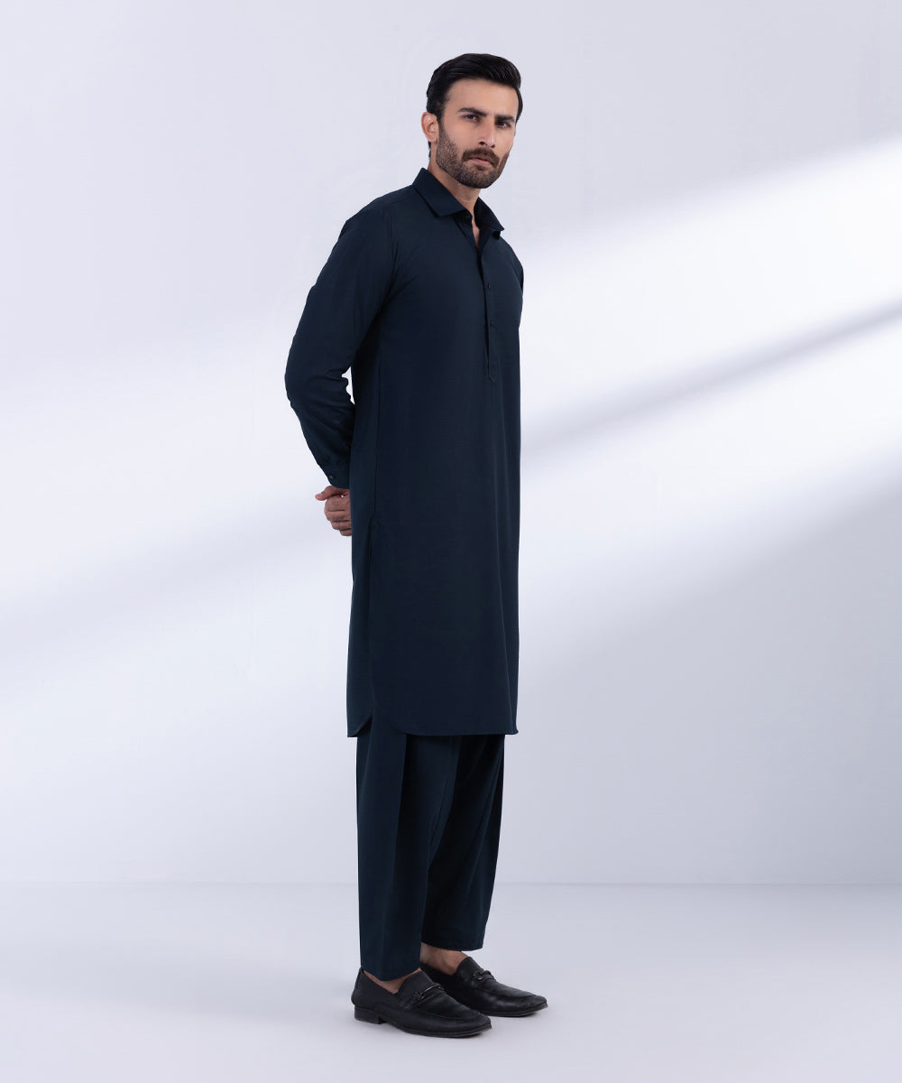 Men's Stitched Navy Wash & Wear Kurta Shalwar