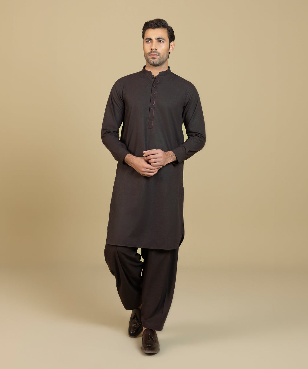 Embroidered Wash & Wear Suit