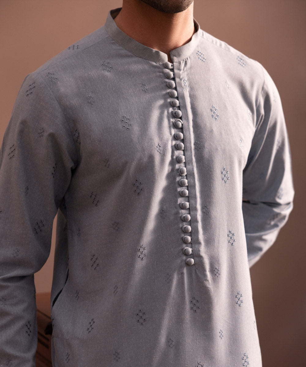 Men's Stitched Sea Green Wash & Wear Kurta