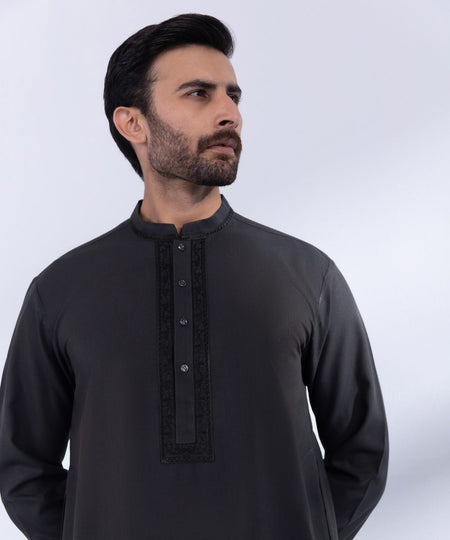 Men's Stitched Navy Premium Wash & Wear Kurta