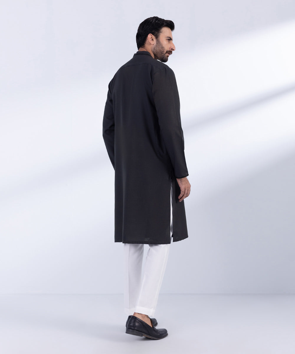 Men's Stitched Navy Premium Wash & Wear Kurta