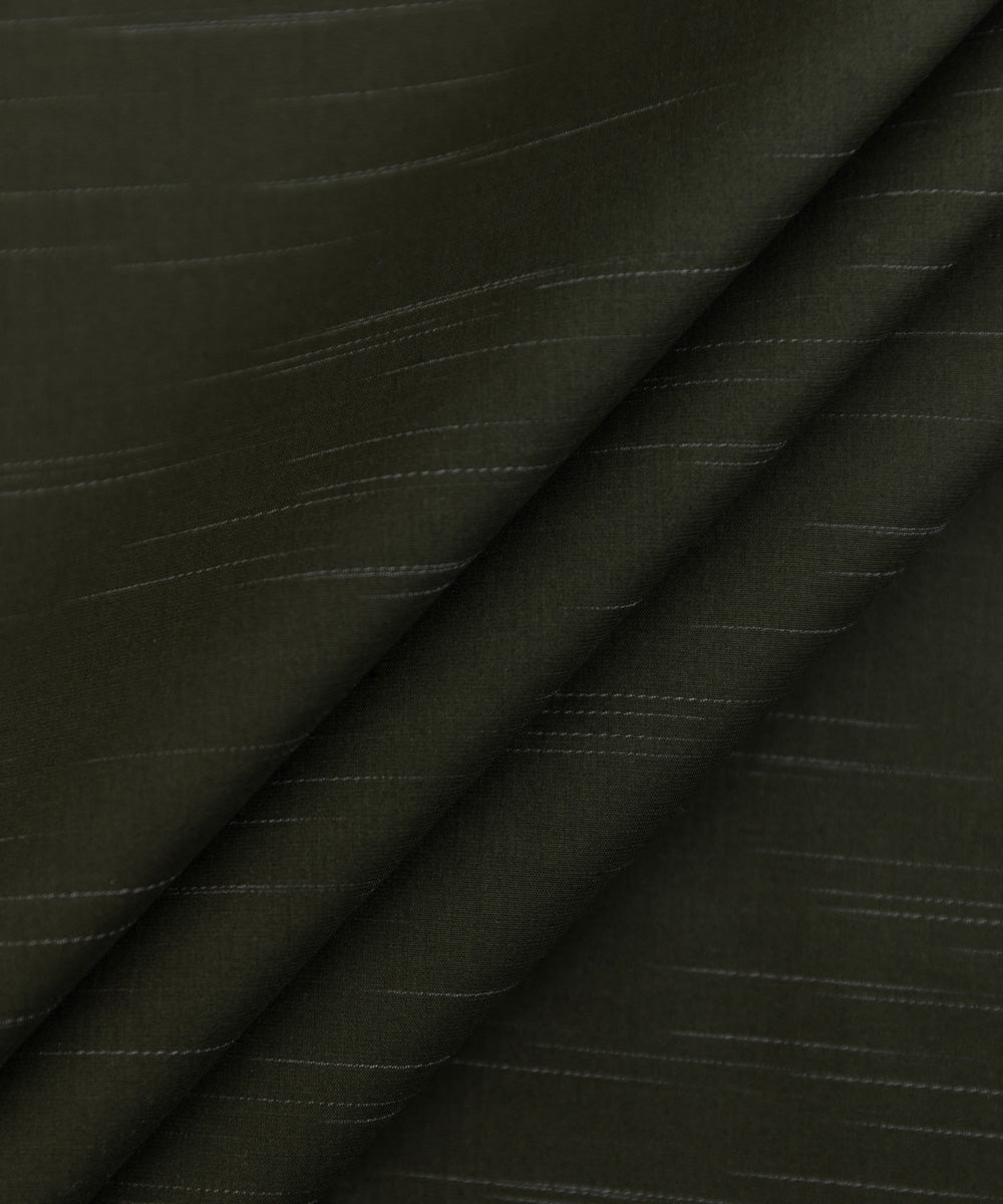 Men's Unstitched Luxury Egyptian Cotton Dark Olive Full Suit Fabric
