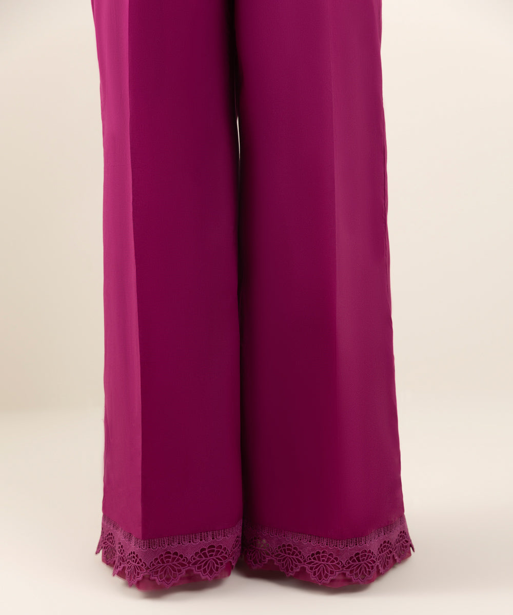 Women's Pret Cambric Pink Dyed Flared Pants