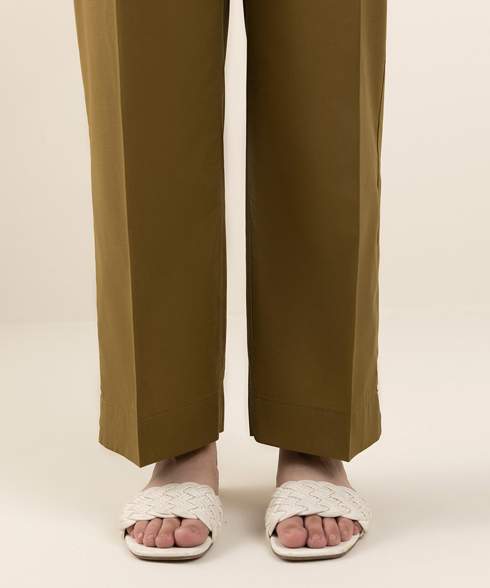 Women's Pret Textured Lawn Brown Dyed Straight Pants