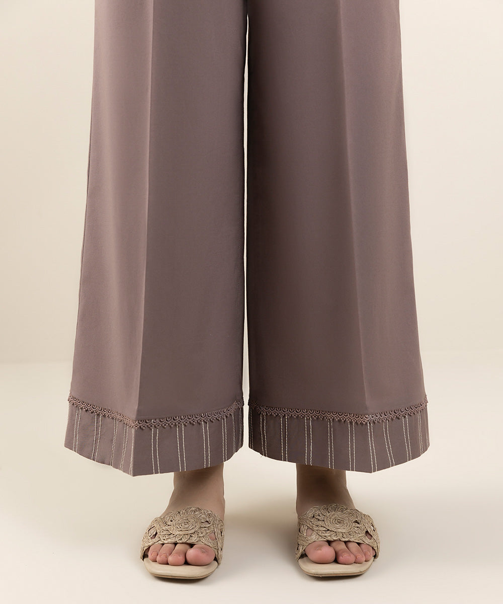 Women's Pret Textured Lawn Grey Dyed Culottes