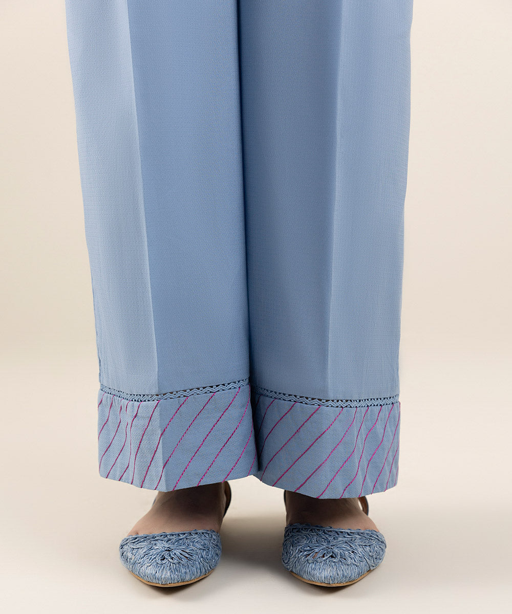 Women's Pret Dobby Blue Dyed Culottes