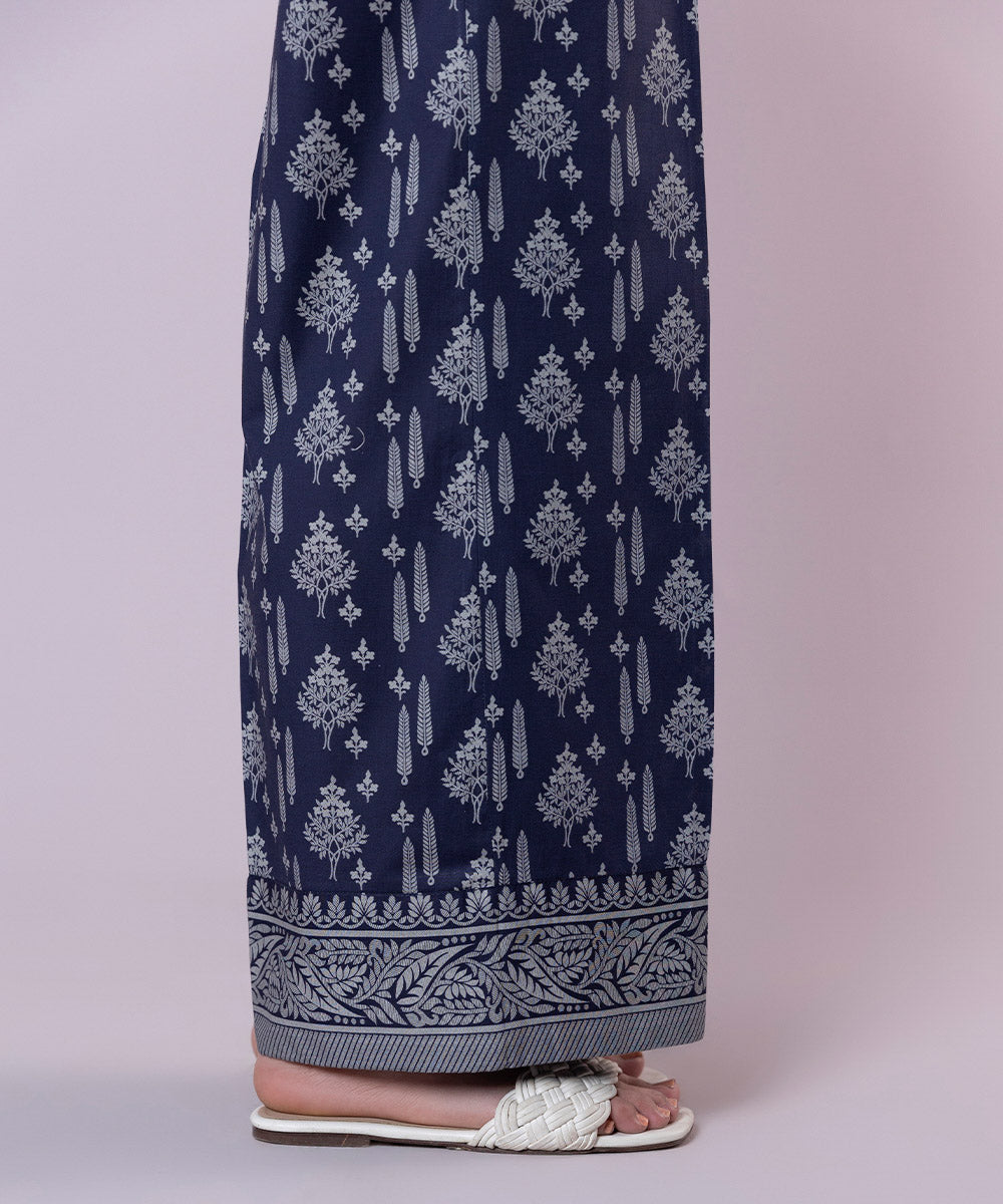 Women's Pret Cambric Solid Blue Culottes