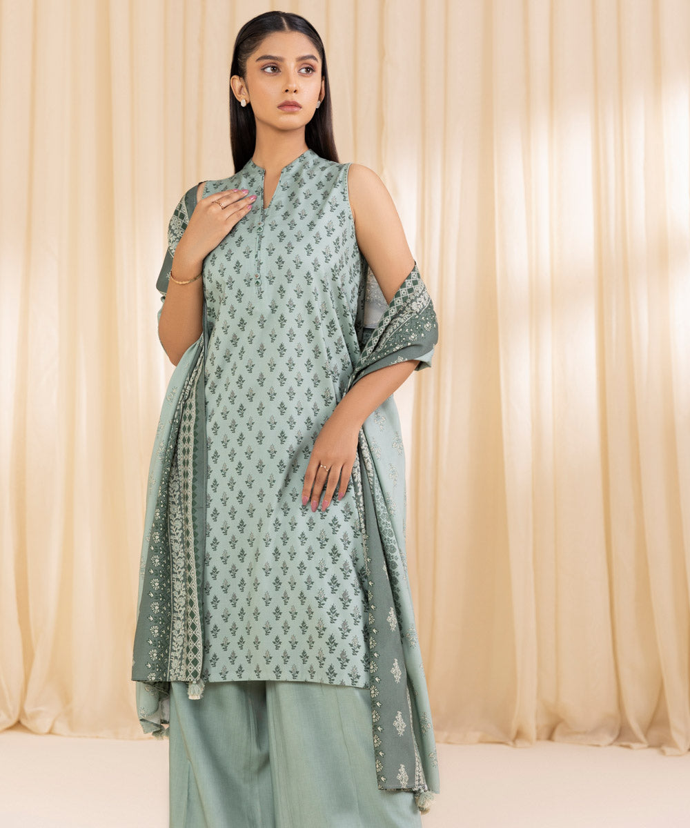 Women's Unstitched Printed Light Drizzle Linen Shirt and Dupatta