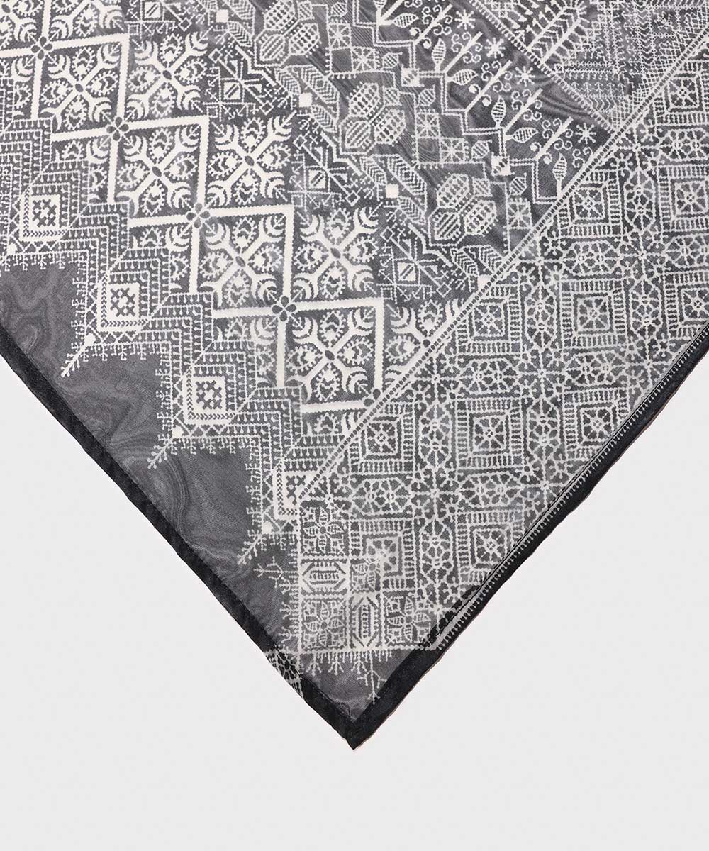 Women's Intermix Pret Tissue Embroidered Black Dupatta