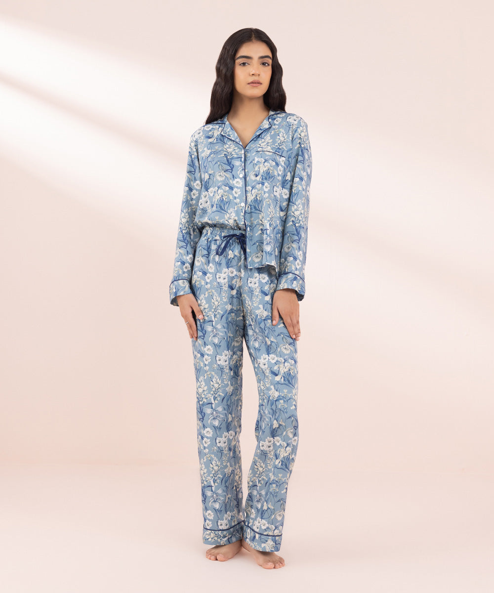 Women's Sleepwear Printed Viscose Trousers