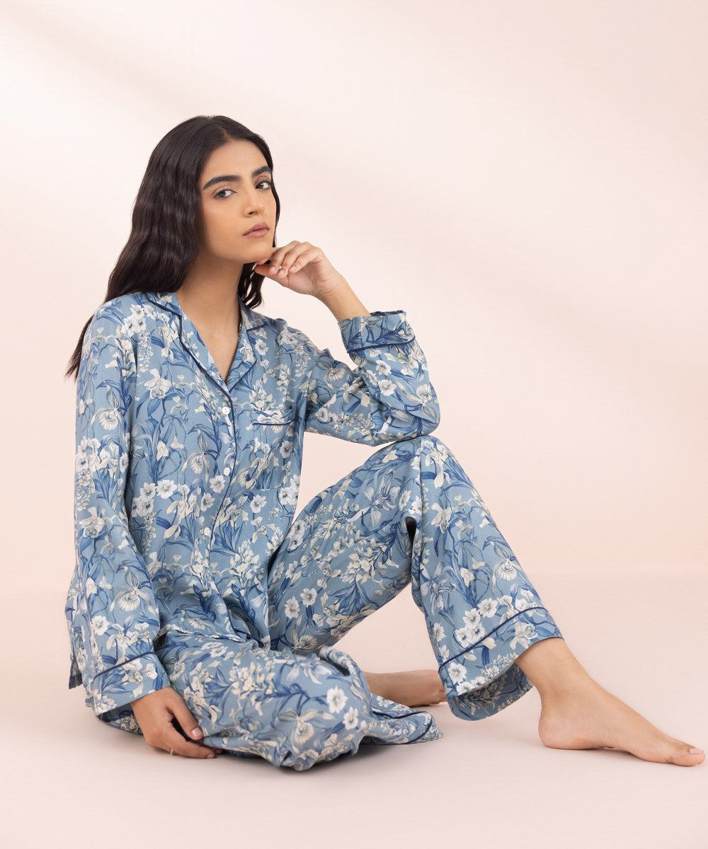 Women's Sleepwear Printed Viscose Trousers