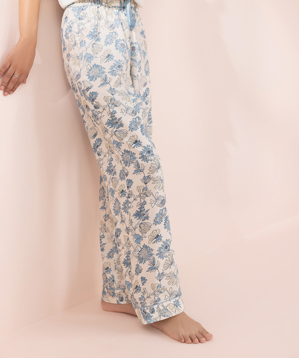 Women's Sleepwear Printed Viscose Trousers