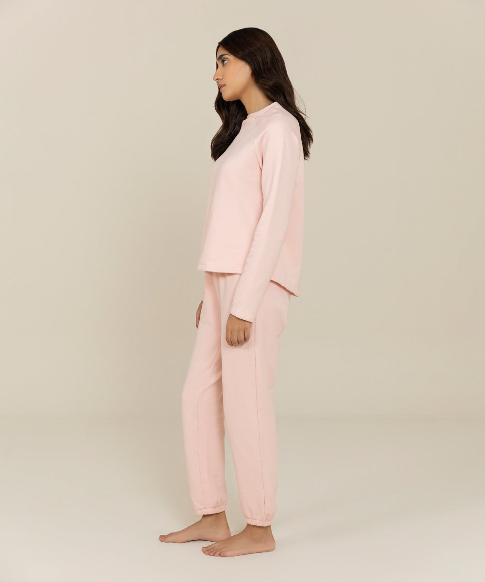 Women's Sleepwear Pink Solid Joggers