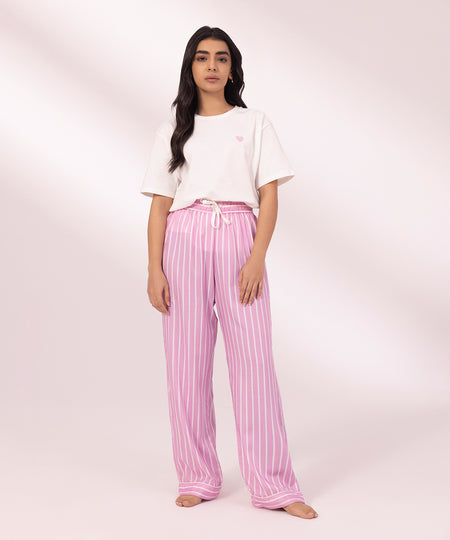 Women's Pink Printed viscose Trousers