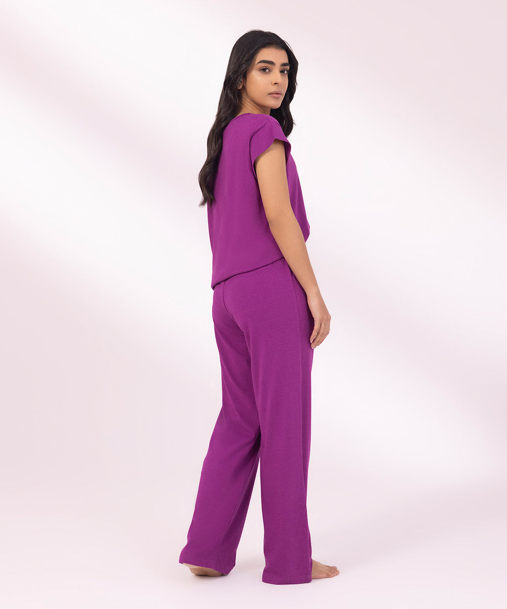 Women's Magenta Jersey Trousers