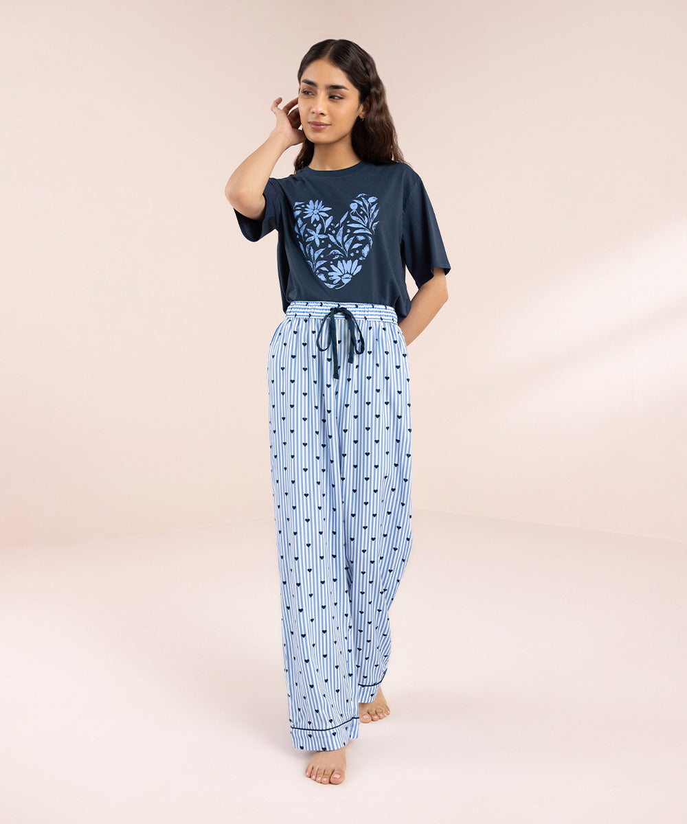 Women's Sleepwear Printed Viscose Trousers