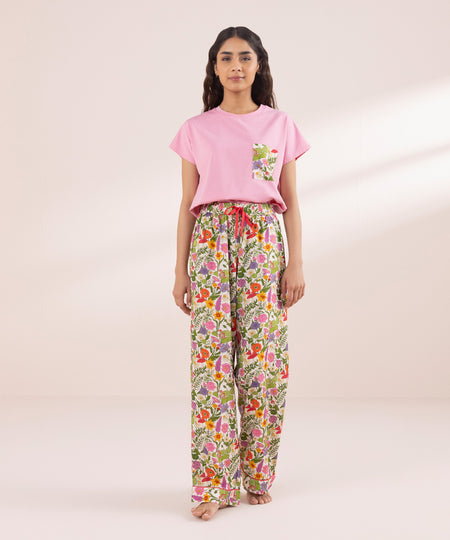 Women's Sleepwear Printed Viscose Trousers