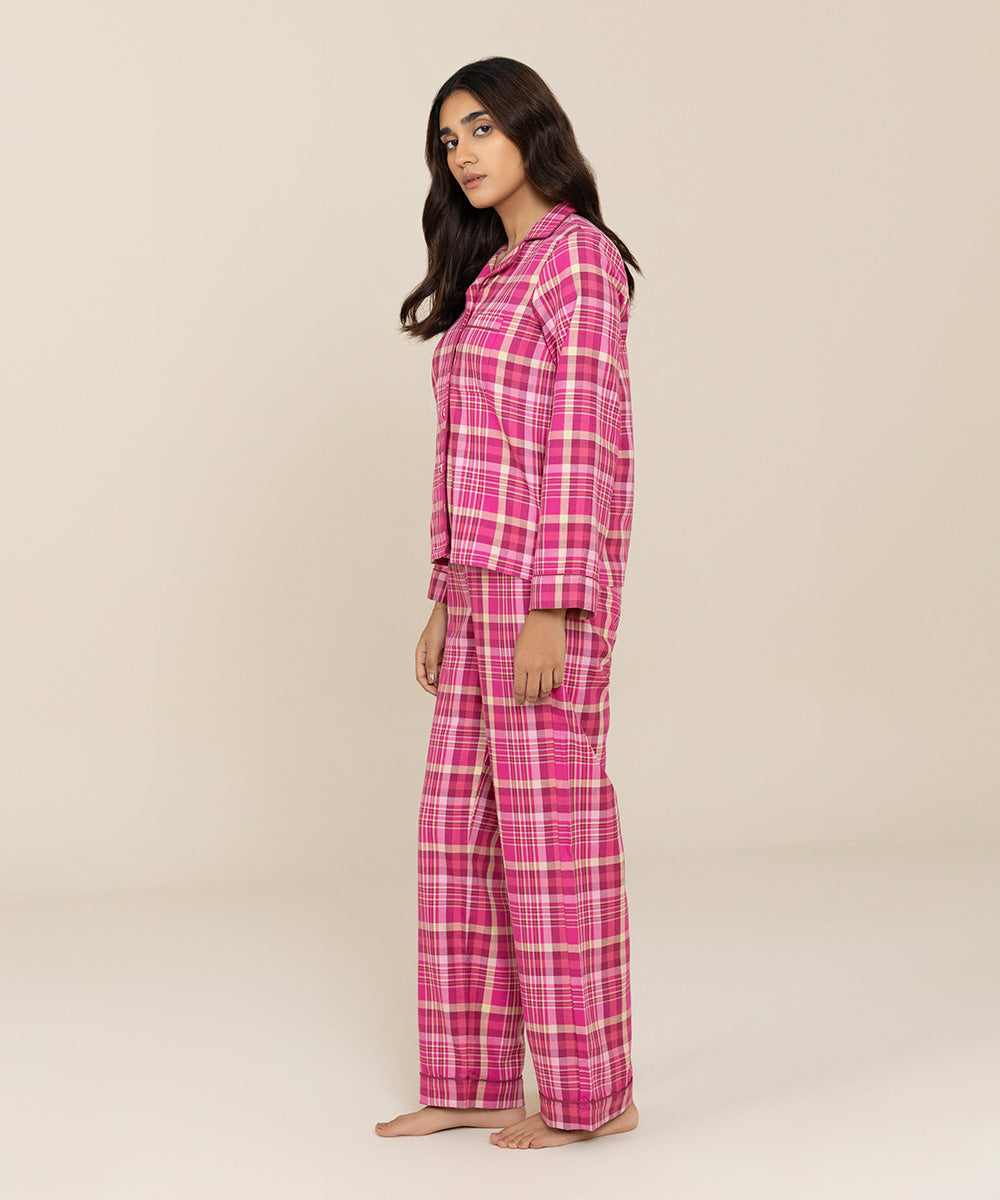 Women's Sleepwear Pink Flannel PJ Set