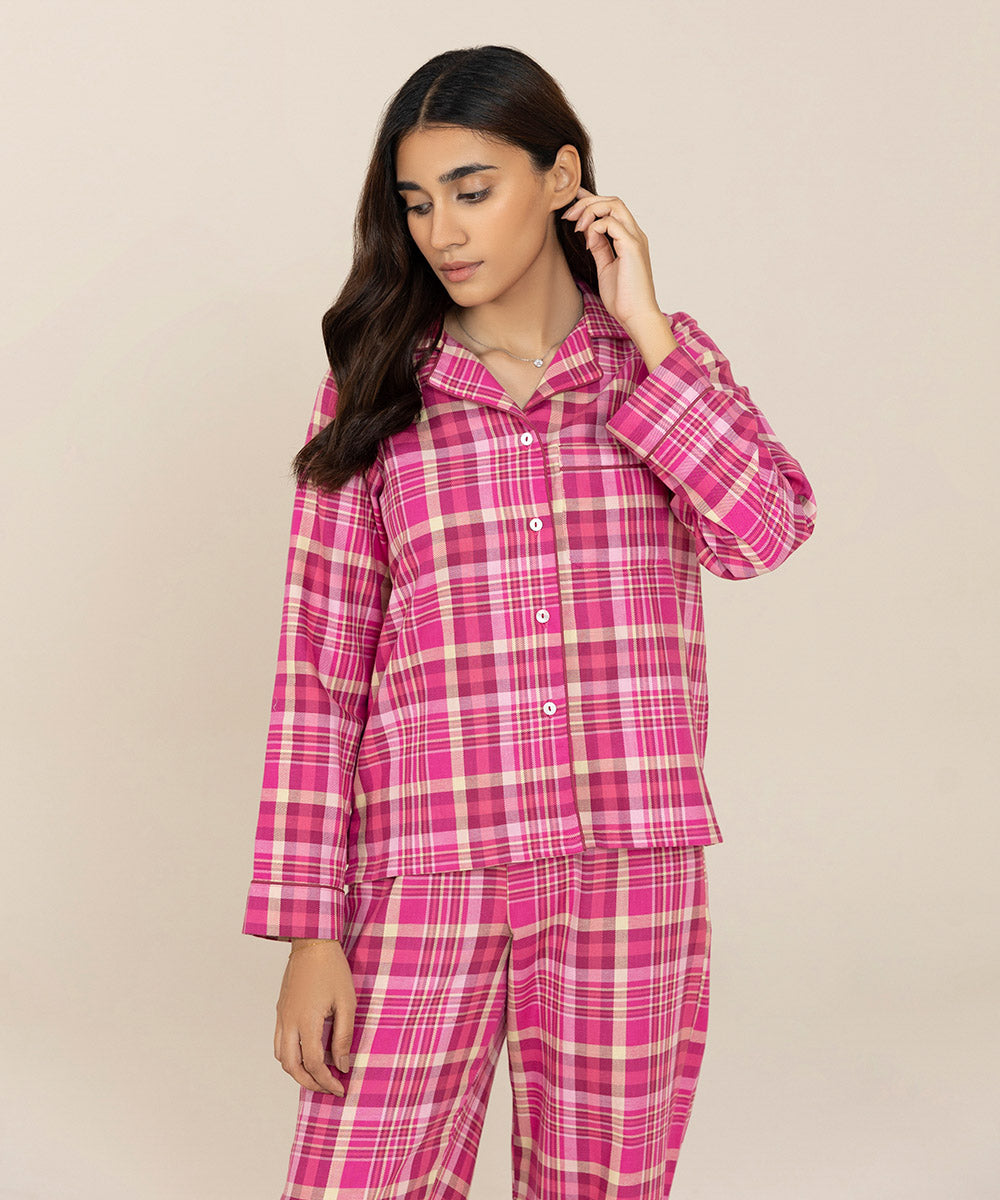 Women's Sleepwear Pink Flannel PJ Set