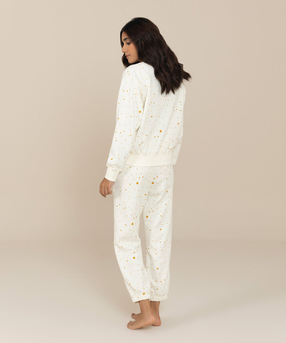 Women's Sleepwear White Terry PJ Set