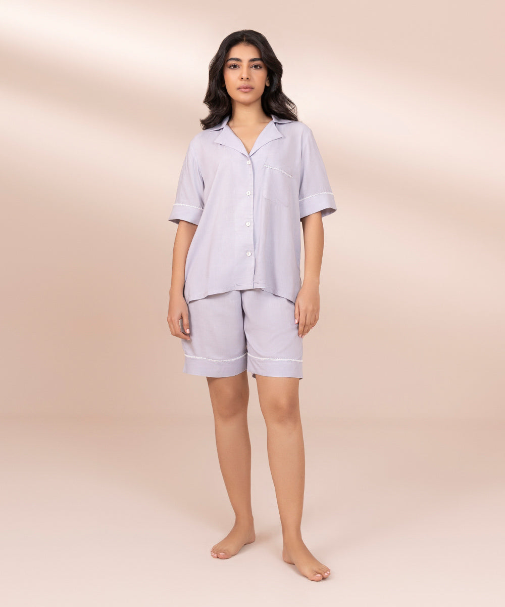 Women's Dove Grey Sleep Set With Shorts