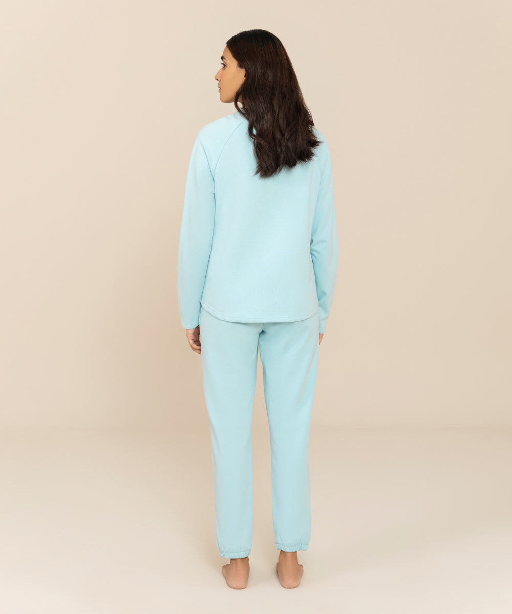 Women's Sleepwear Sky Blue Solid Shirt