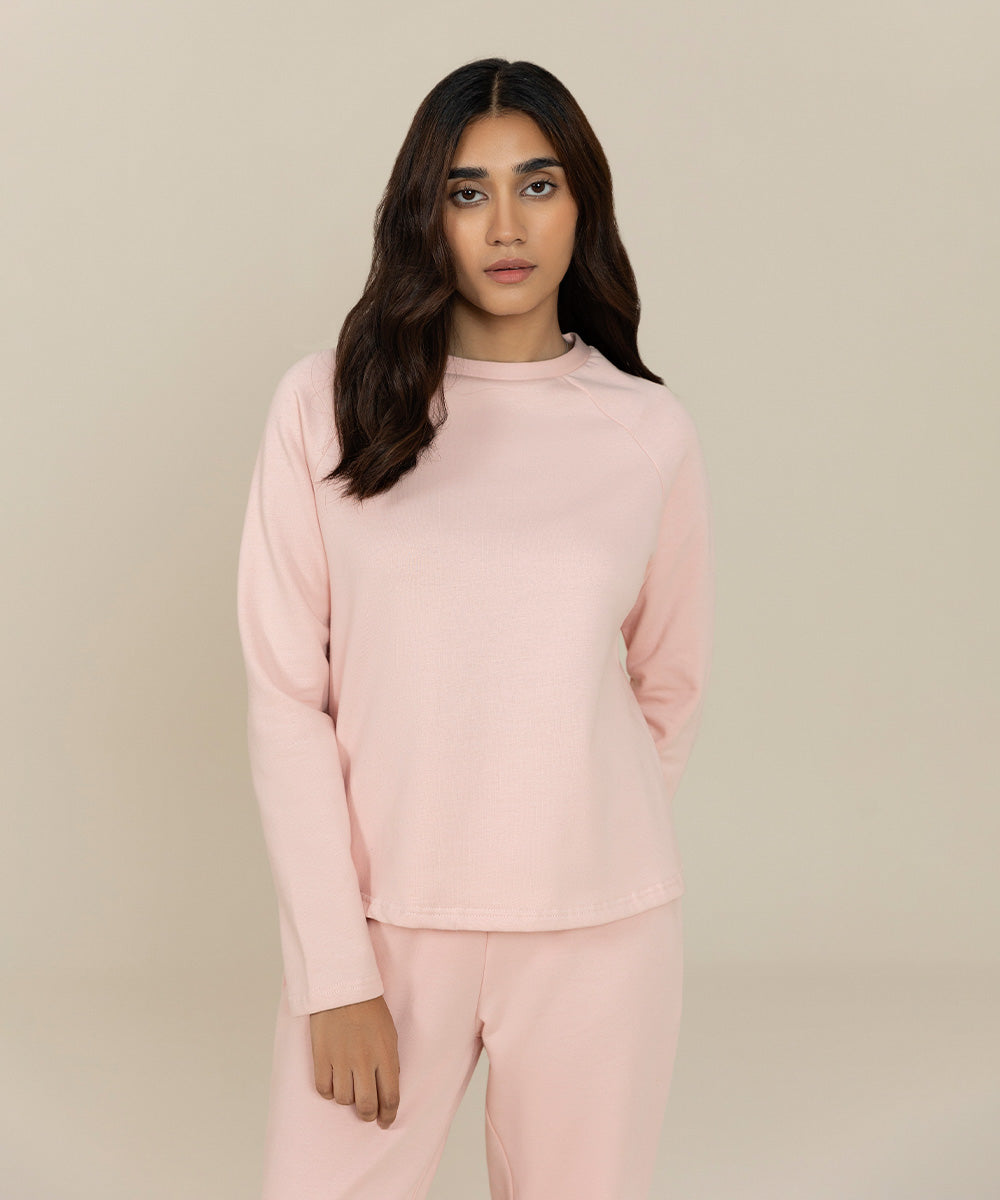 Women's Sleepwear Pink Solid Fleece shirt