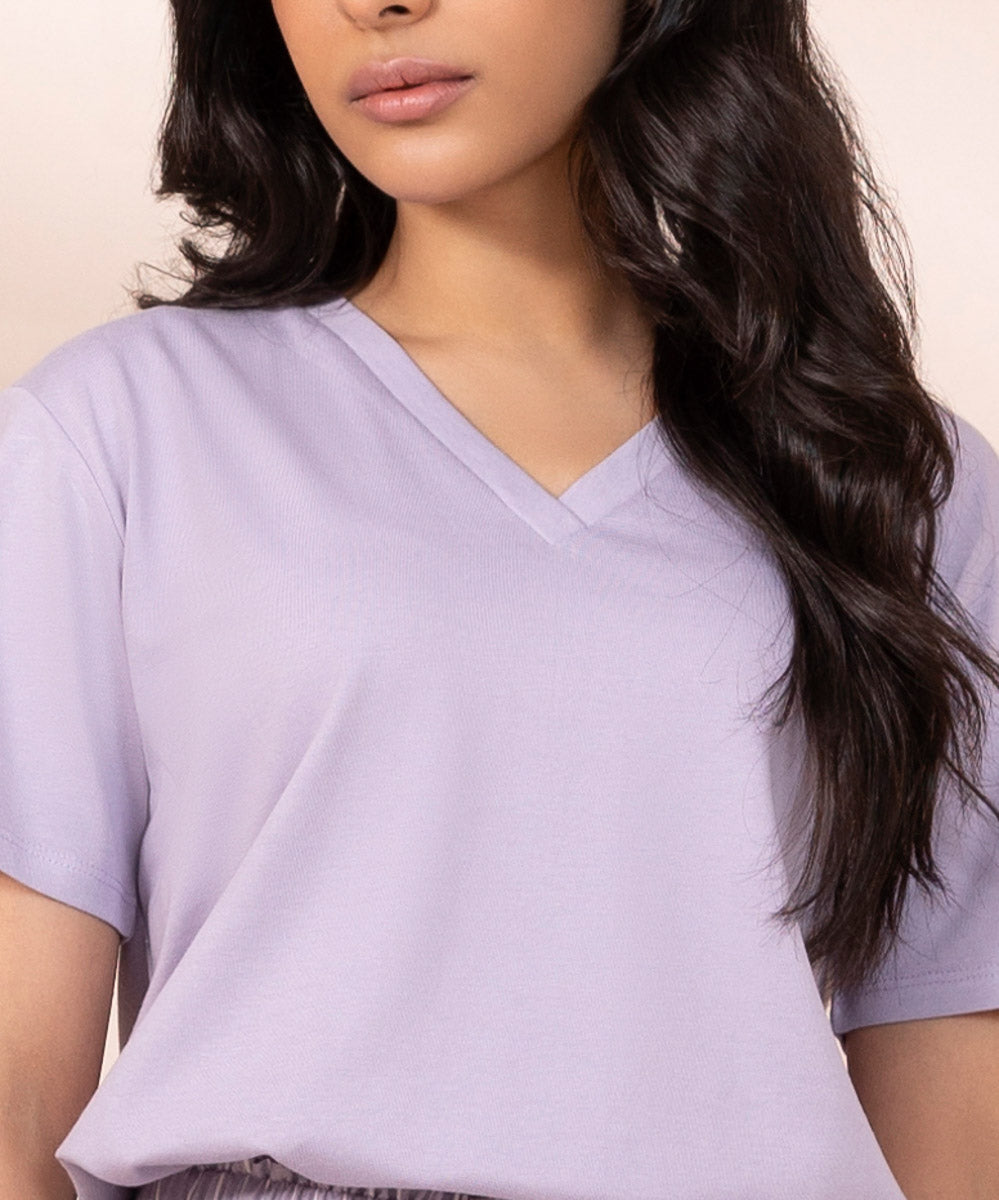 Women's Dove Grey V-Neck Modal T-Shirt