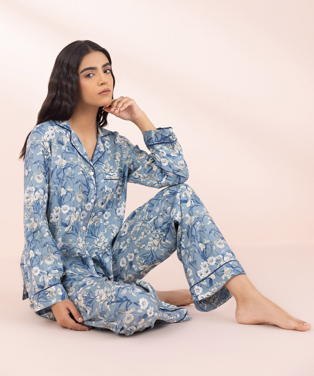 Women's Sleepwear Printed Viscose Pj Set