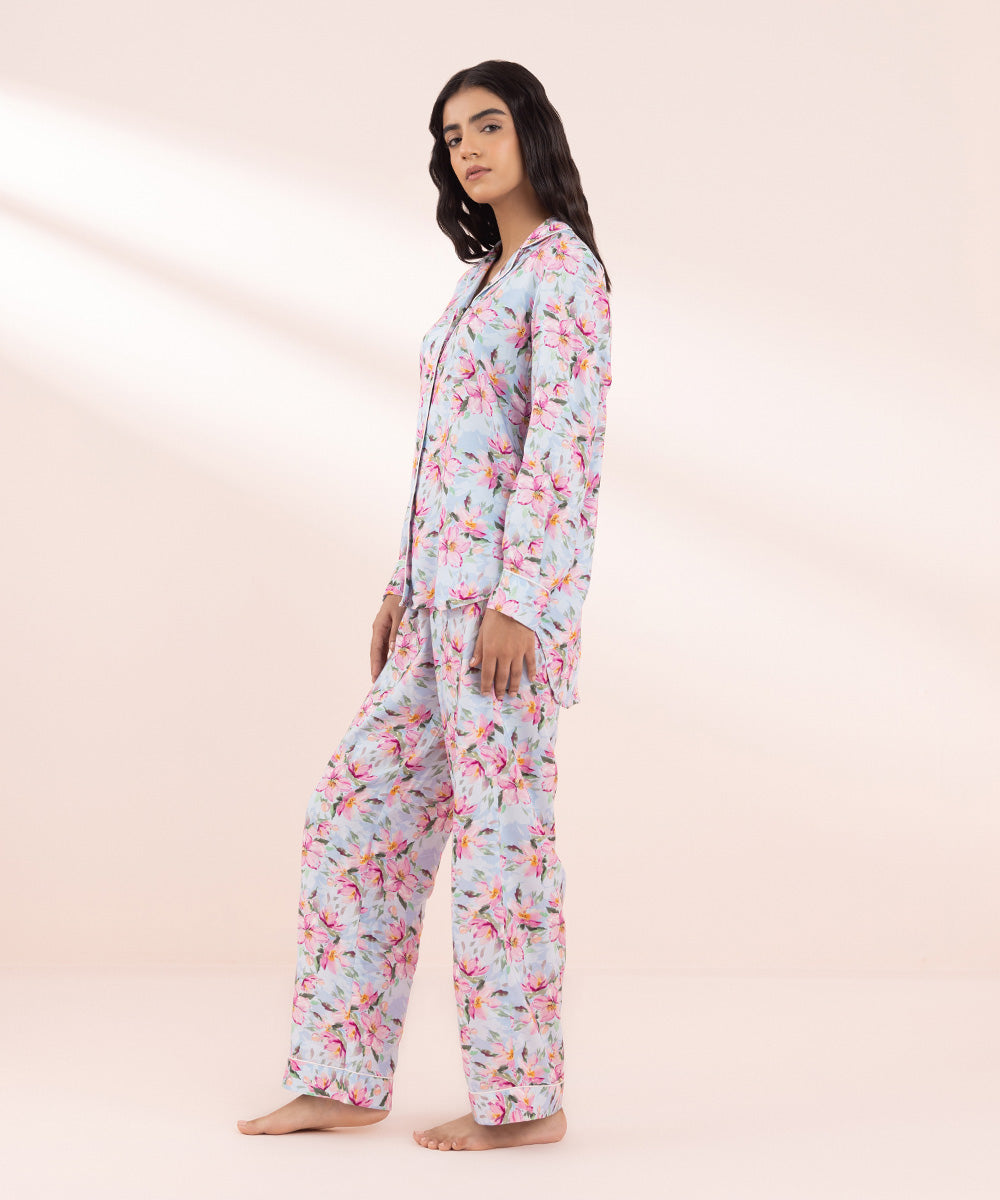 Women's Sleepwear Printed Viscose Pj Set