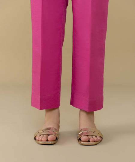Women's Pret Khaddar Pink Straight Trousers