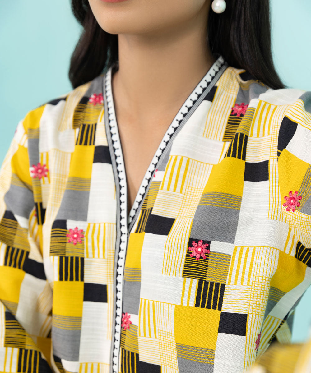Women's Pret Khaddar Embroidered Multi Straight Shirt