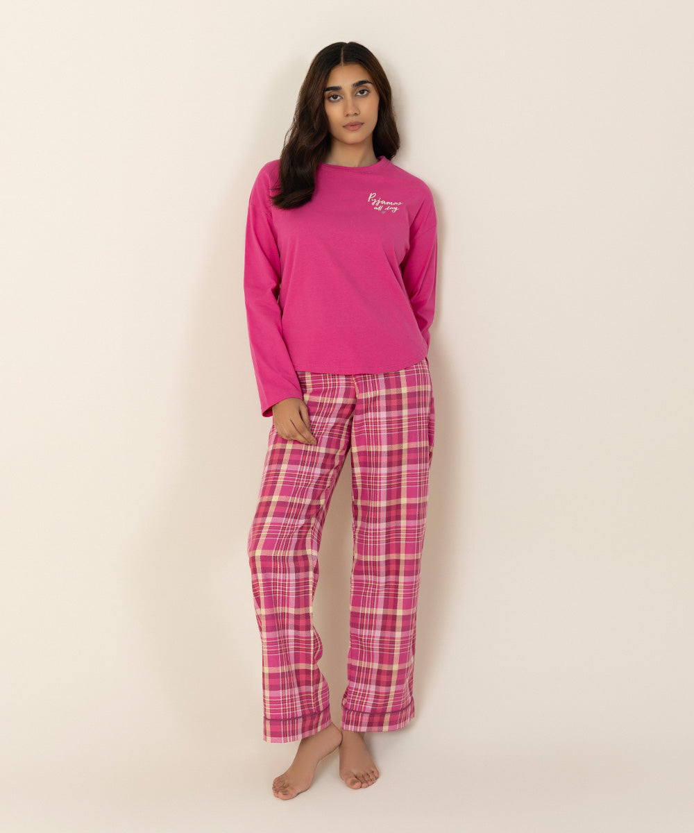 Women's Sleepwear Pink Flannel Trousers