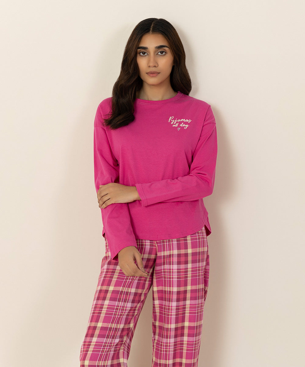 Women's Sleepwear Pink Flannel Trousers