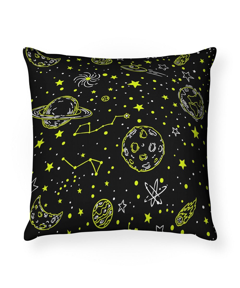 100% Cotton Glow in the dark Black Space Dreams Cushion Cover