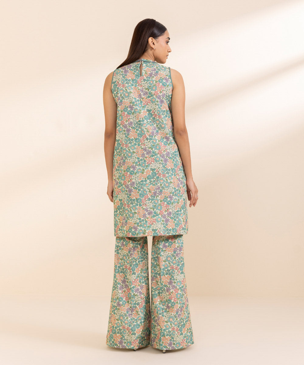 Women's Unstitched Printed Multicolour Light Khaddar Shirt and Trousers