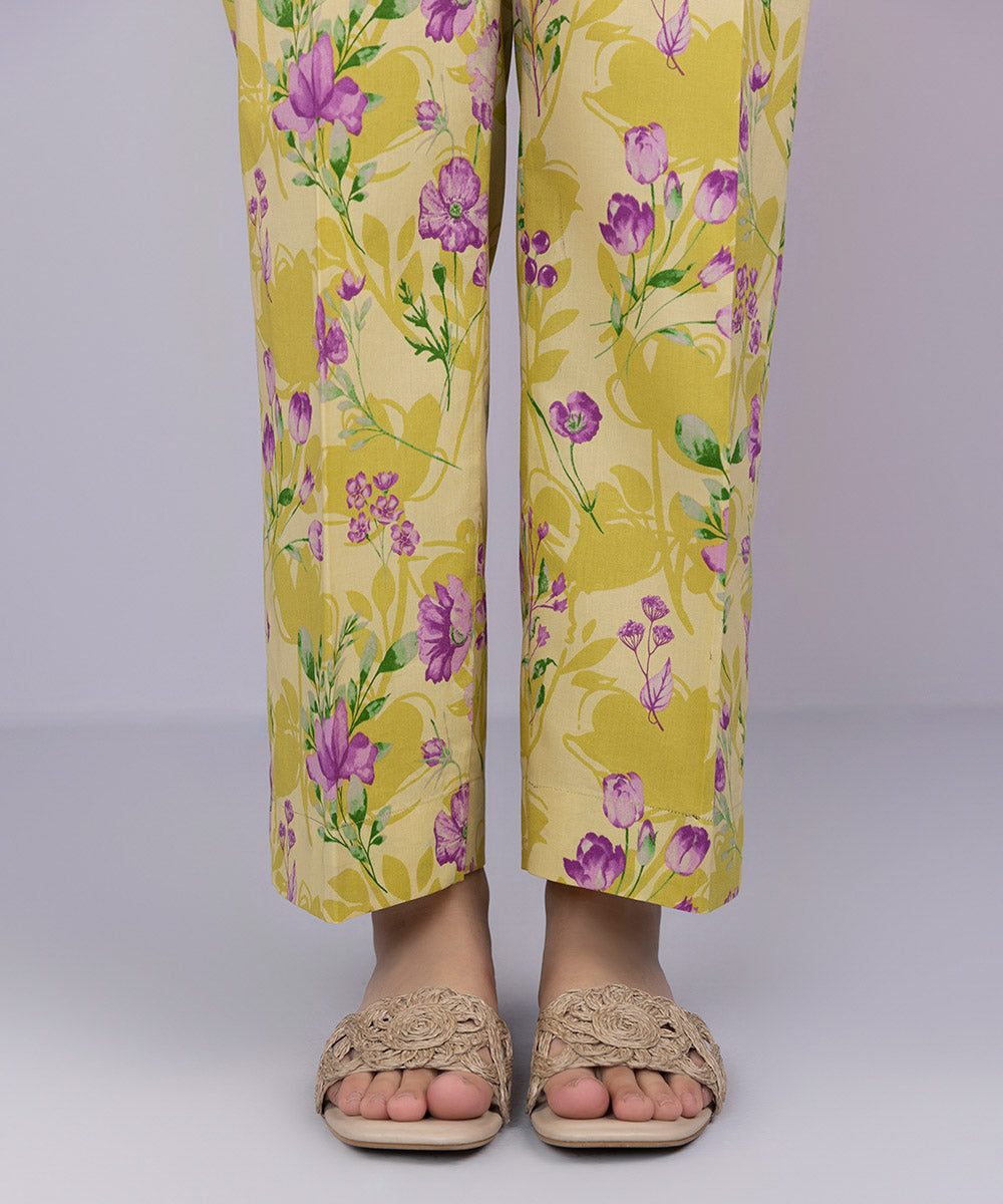 Women's Pret Cambric Yellow Straight Pants