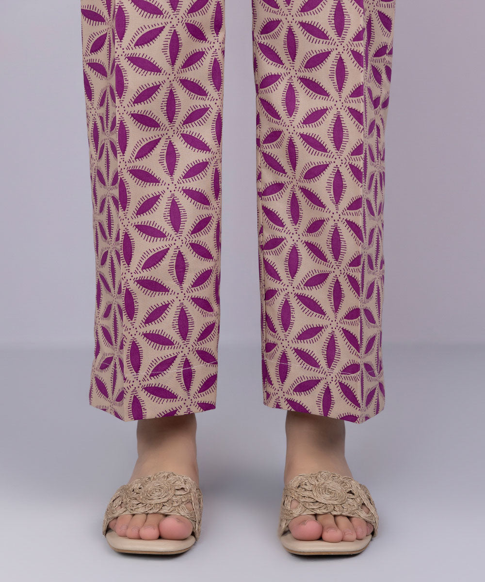 Women's Pret Cambric Purple Straight Pants