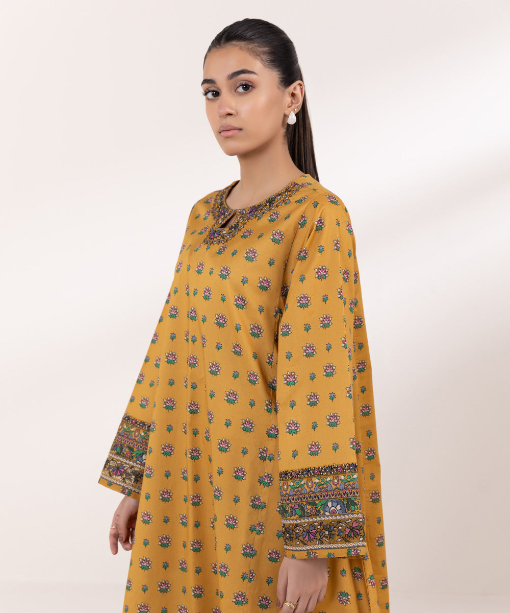 Women's Pret Lawn Embroidered Yellow A-Line Shirt