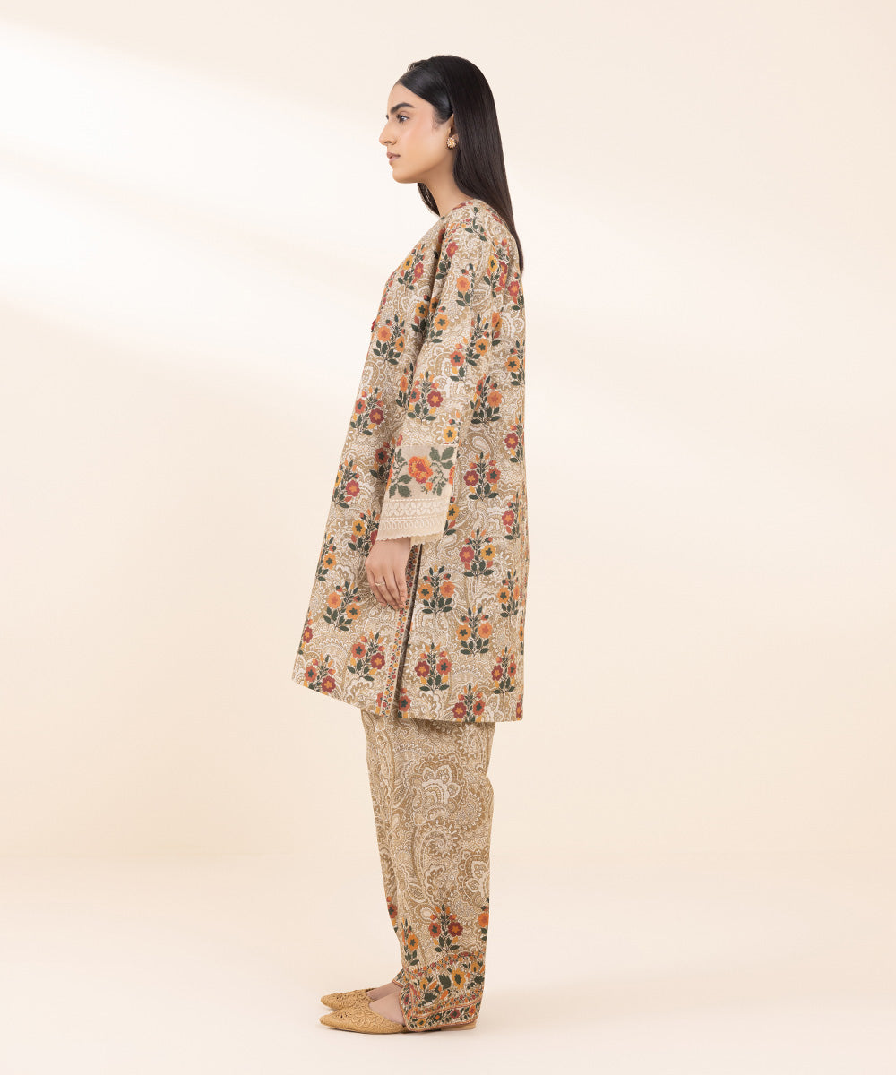 Women's Unstitched Khaddar Embroidered Multi 2 Piece Suit