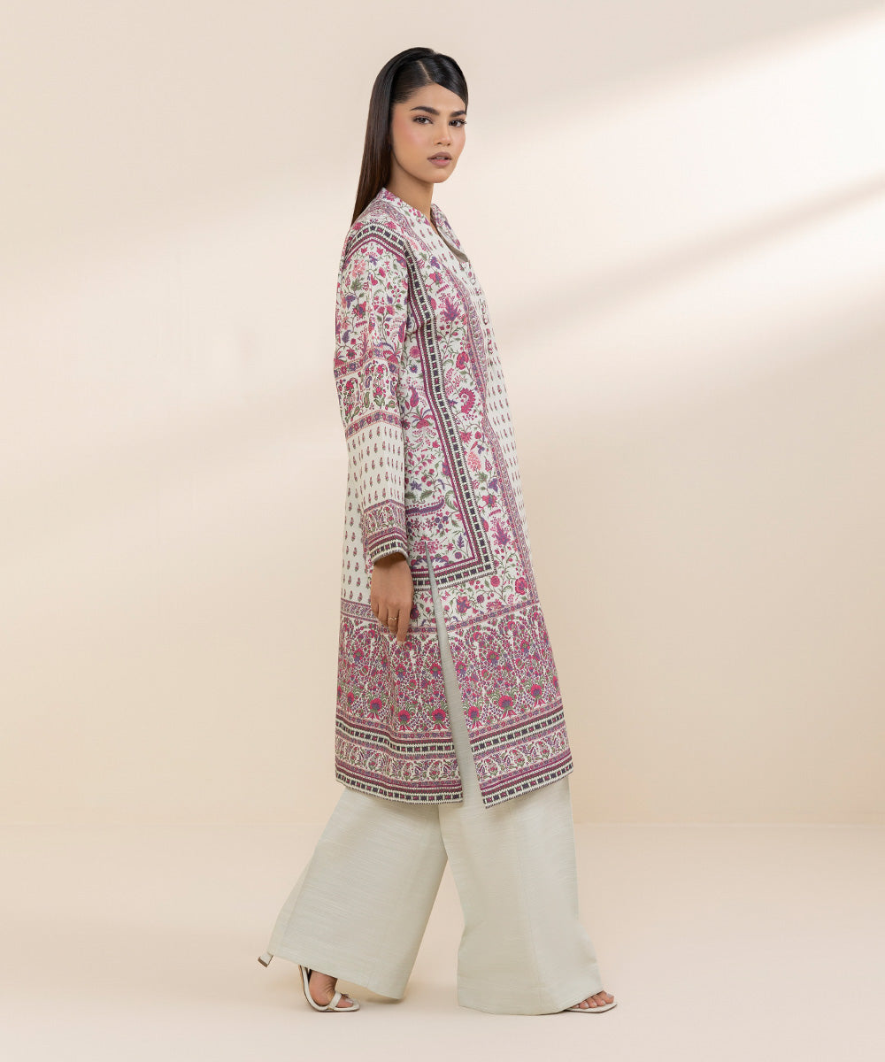 Women's Unstitched Khaddar Multi Printed 3 Piece Suit