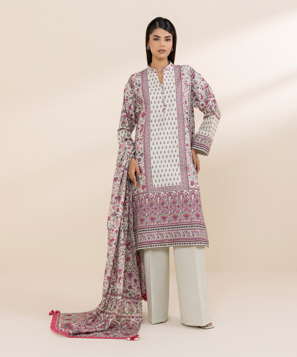 Women's Pret Khaddar Multi Printed 3 Piece Suit