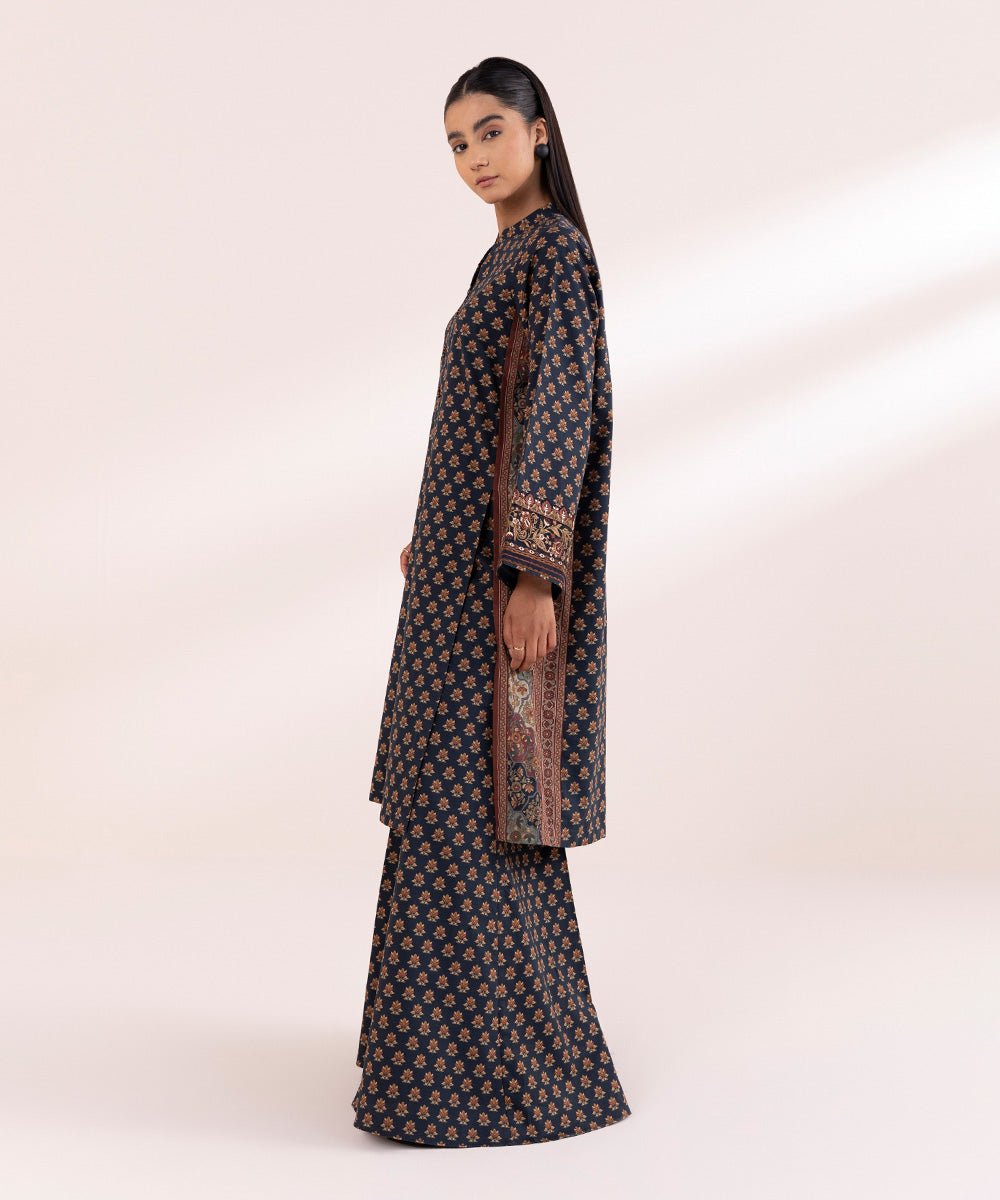 Women's Pret Cambric Black Printed Sharara