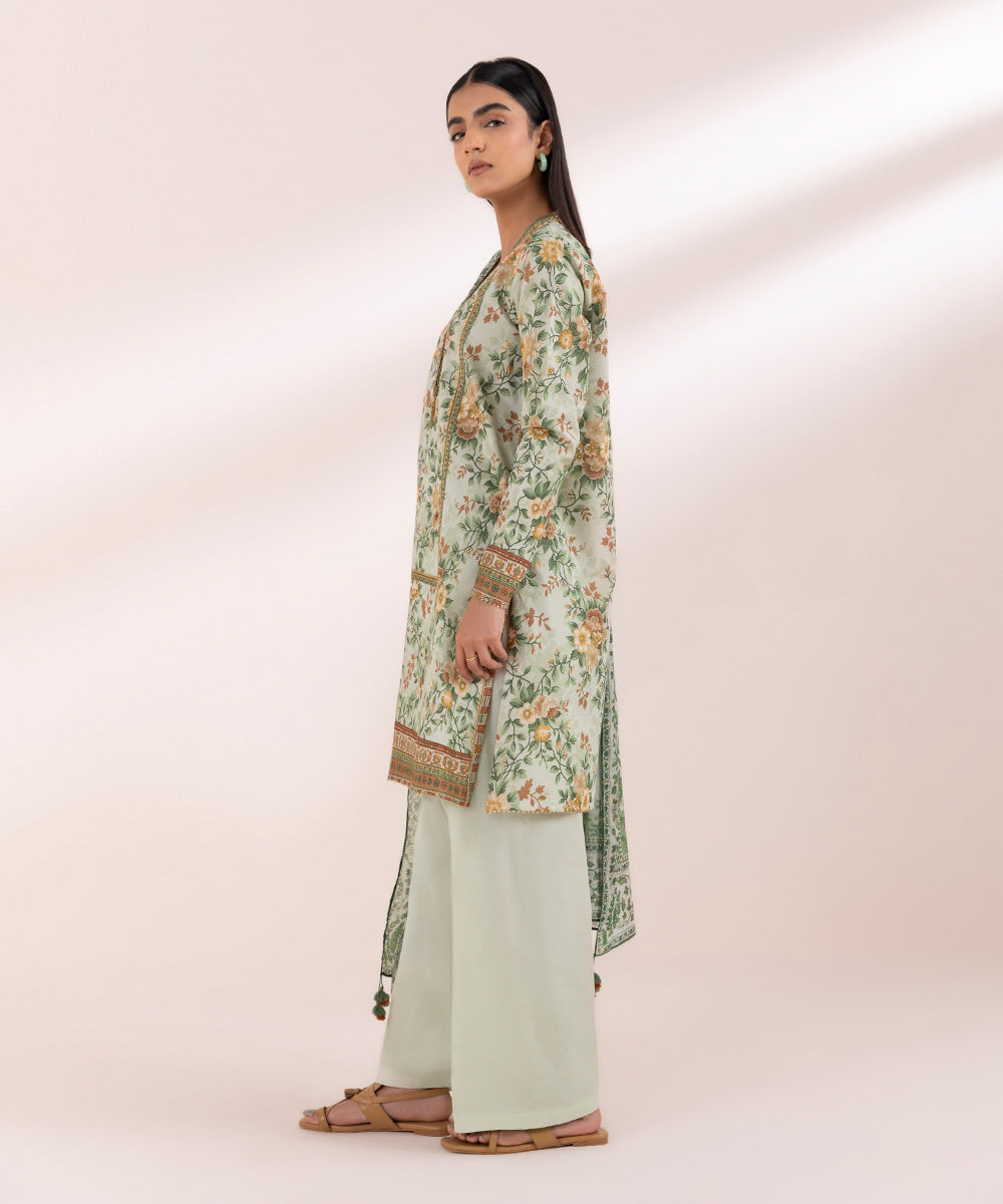 Women's Pret Cambric Green Dyed Shalwar