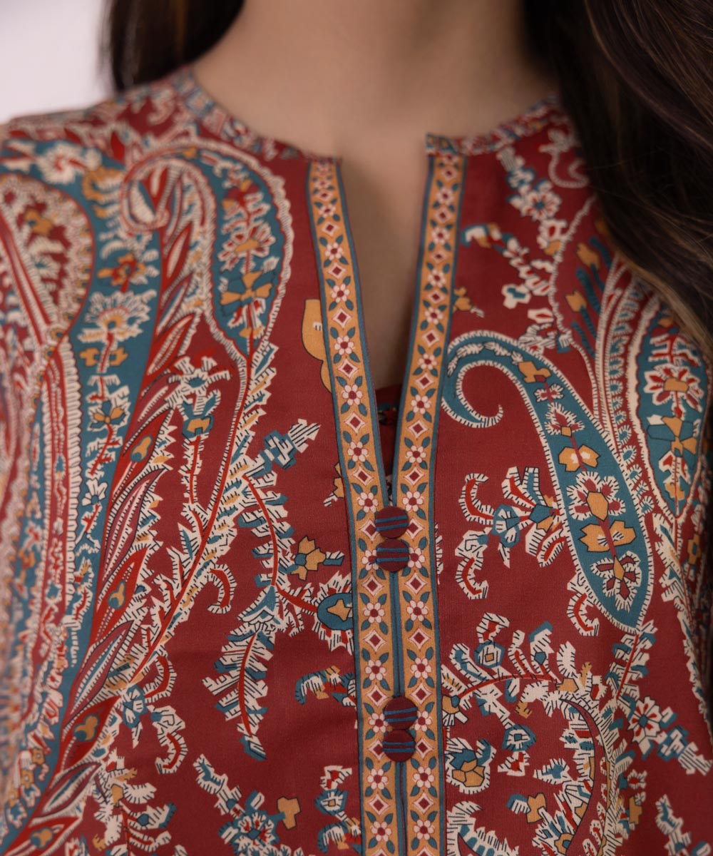 Women's Pret Lawn Printed Red A-Line Shirt