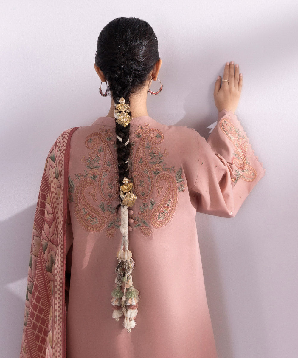 Voile Pink Printed Dupatta